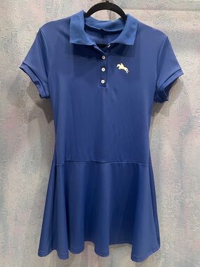 Blue Polo Dress Top with Horse Logo